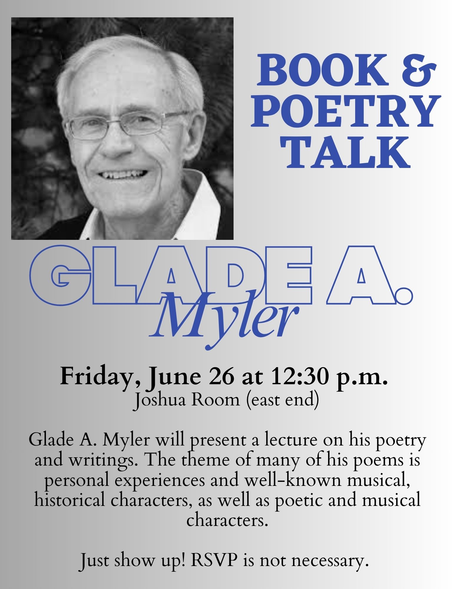 Book & Poetry Talk - Glade A. Myler